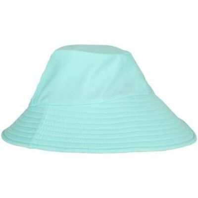 Anti-UV hat for baby and child girl Moana turquoise with flower cuff