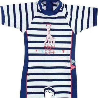 Sophie baby boy's anti-UV playsuit in navy blue striped cruise
