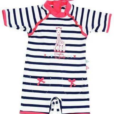 Sophie baby girl anti-UV wetsuit in navy striped cruise