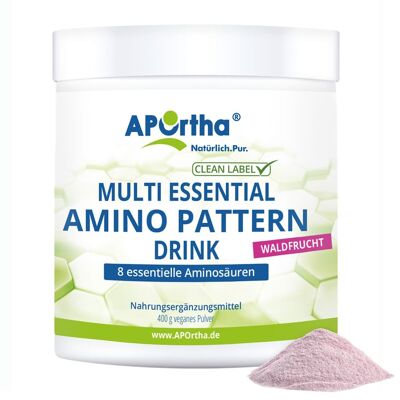 Amino Pattern Bebida de Aminoácidos - Fruta del Bosque - 400 g polvo vegano