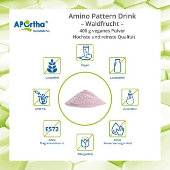 Amino Pattern Amino Acid Drink - Fruit de la forêt - 400 g de poudre végétalienne 3
