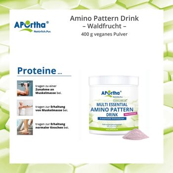 Amino Pattern Amino Acid Drink - Fruit de la forêt - 400 g de poudre végétalienne 4