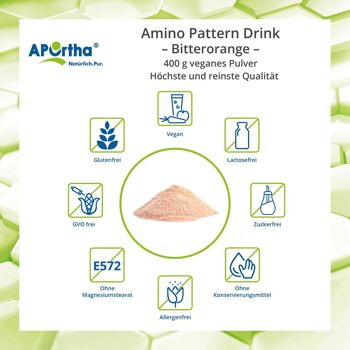 Amino Pattern Amino Acid Drink - Orange amère - 400 g de poudre végétalienne 3