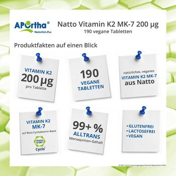 Natto Vitamine K2 MK-7 Cyclo® 200 µg - 190 Comprimés Végétaliens 2