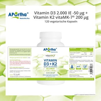 Vitamine D3 2 000 UI + Vitamine K2 vitaMK7® 200 µg - 120 gélules végétales 5