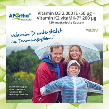 Vitamine D3 2 000 UI + Vitamine K2 vitaMK7® 200 µg - 120 gélules végétales 8