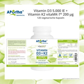 Vitamine D3 5 000 UI + Vitamine K2 vitaMK7® 200 µg - 120 gélules végétales 5