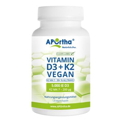 Vitamine D3 Vegan 5 000 UI + Vitamine K2 MK-7 Cyclo® 200 µg - 120 gélules