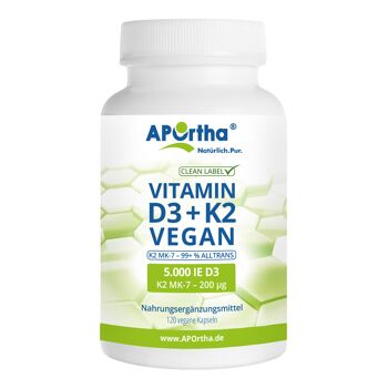Vitamine D3 Vegan 5 000 UI + Vitamine K2 MK-7 Cyclo® 200 µg - 120 gélules 1