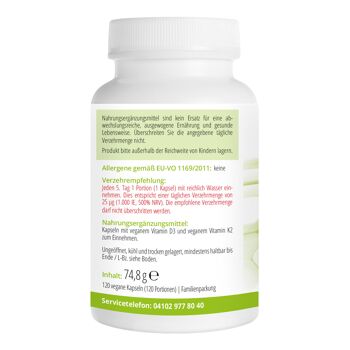 Vitamine D3 Vegan 5 000 UI + Vitamine K2 MK-7 Cyclo® 200 µg - 120 gélules 3