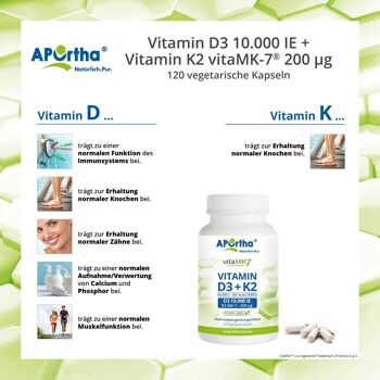 Vitamine D3 10 000 UI + Vitamine K2 vitaMK7® 200 µg - 120 gélules végétales 4