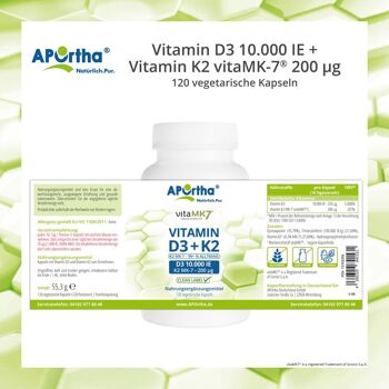 Vitamine D3 10 000 UI + Vitamine K2 vitaMK7® 200 µg - 120 gélules végétales 5