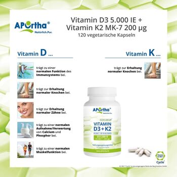 Vitamine D3 5 000 UI + Vitamine K2 MK-7 200 µg - 120 Capsules Végétariennes 4