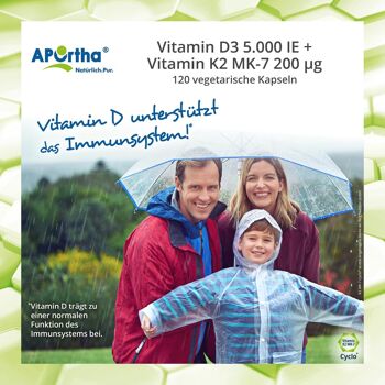Vitamine D3 5 000 UI + Vitamine K2 MK-7 200 µg - 120 Capsules Végétariennes 7