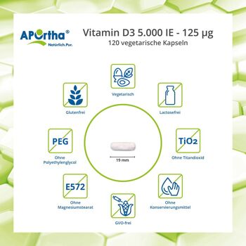 Vitamine D3 5 000 UI - 120 Capsules Végétariennes 3