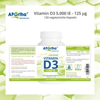 Vitamine D3 5 000 UI - 120 Capsules Végétariennes 5