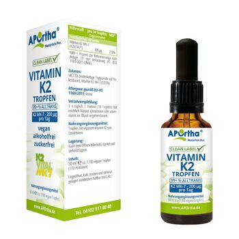 Gouttes de vitamine K2 MK-7 (K2VITAL®) - 50 ml - environ 1 700 gouttes végétaliennes 2