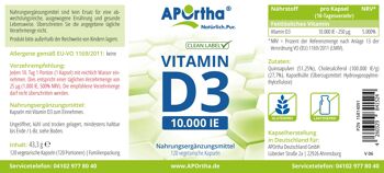 Vitamine D3 Dépôt 10 000 UI - 250 µg - 120 gélules végétales 4