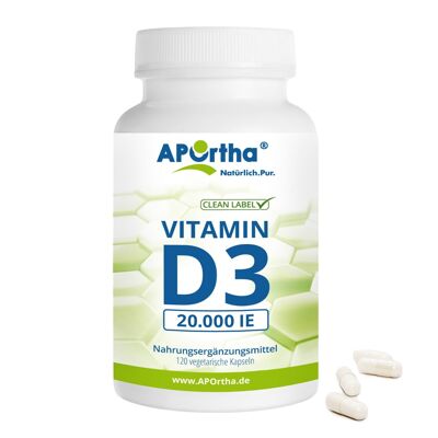 Vitamina D3 Depot 20.000 UI - 500 µg - 120 cápsulas vegetales