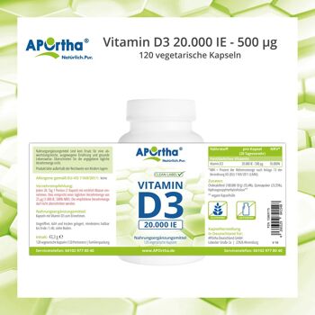 Vitamine D3 Dépôt 20 000 UI - 500 µg - 120 gélules végétales 5