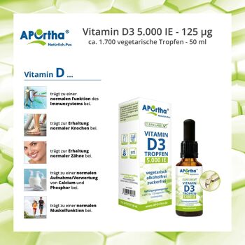 Vitamine D3 5 000 UI par goutte - environ 1 700 gouttes végétales - 50 ml 4