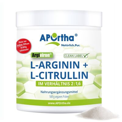 Argiviron® L-arginina e L-citrullina - 500 g di polvere vegana