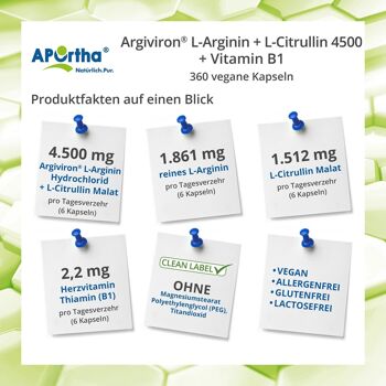 Argiviron® L-arginine + L-citrulline 4500 + vitamine B1 - 360 gélules végétaliennes 2