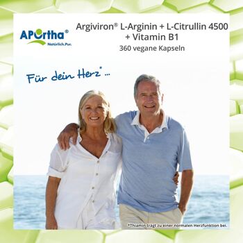 Argiviron® L-arginine + L-citrulline 4500 + vitamine B1 - 360 gélules végétaliennes 8