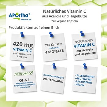 Vitamine C Naturelle - 240 Capsules Végétaliennes 2