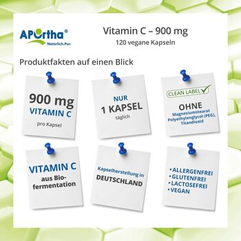 Vitamine C 900 mg - 120 gélules végétaliennes 2