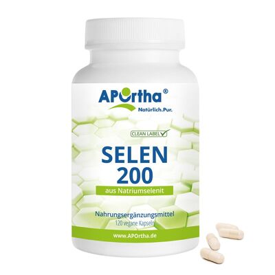 Selenium Capsules - 200 µg from SODIUM SELENITE - 120 vegan capsules