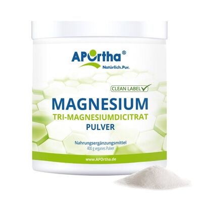 Dicitrato de Tri-Magnesio - Citrato de Magnesio - 400g Polvo Vegano