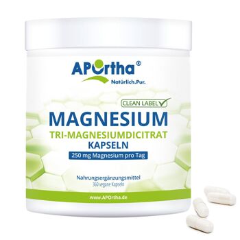 Citrate de magnésium - Dicitrate de tri-magnésium - 360 capsules végétaliennes 1