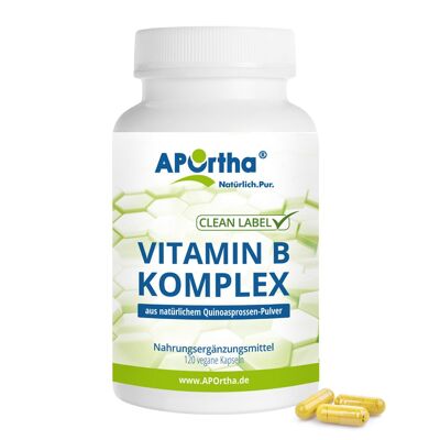 Complejo de vitamina B de extracto de brotes de quinua natural - 120 cápsulas veganas