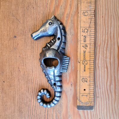 Bottle Opener Hand Held SEA HORSE Cast Antique Iron 150mm