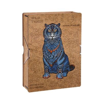 Tigre Azul | Puzzle de Madera | 39 x 24 cm | 190 piezas