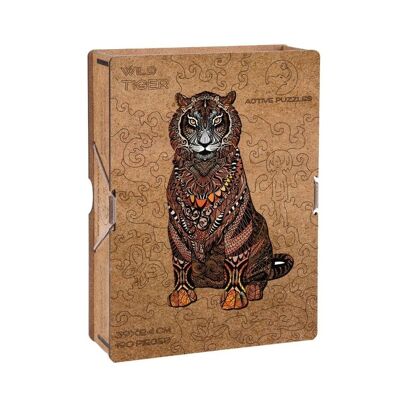 Tigre Marrón | Puzzle de Madera | 39 x 24 cm | 190 piezas