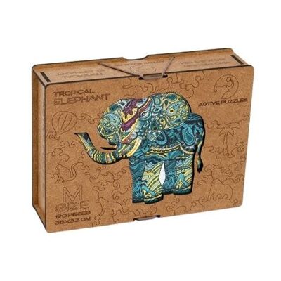 Elefante | Puzzle de Madera | 33 x 37 cm | 190 piezas