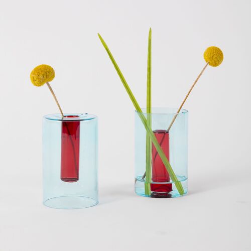 Small Reversible Vase - Blue and Red