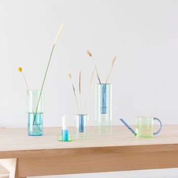 Vase en Verre Réversible - Vert et Bleu 7