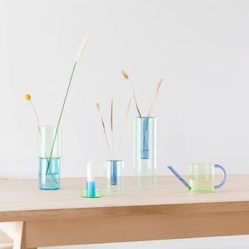 Vase en Verre Empilable - Vert et Bleu 8