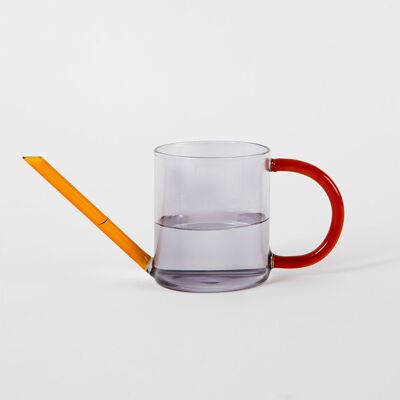 Glass Watering Can - Grey and Orange