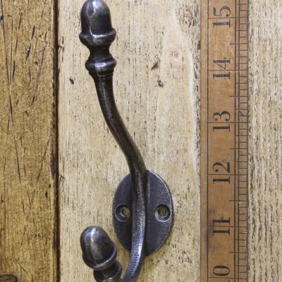 Hat & Coat Hook Acorn Cast Antique Iron 5" / 130mm