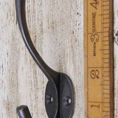 Hat & Coat Hook PLAIN SIMPLE Double Antique Iron 120mm