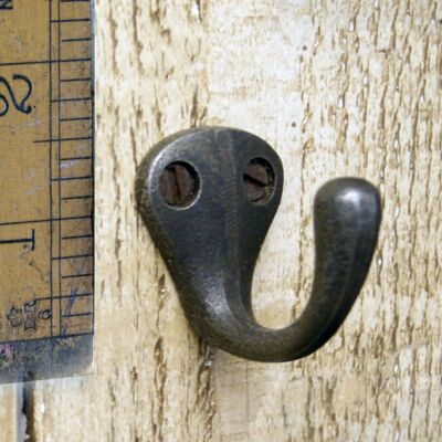 Robe Hook Single Cast Antique Iron 35mm / 1 3/8"