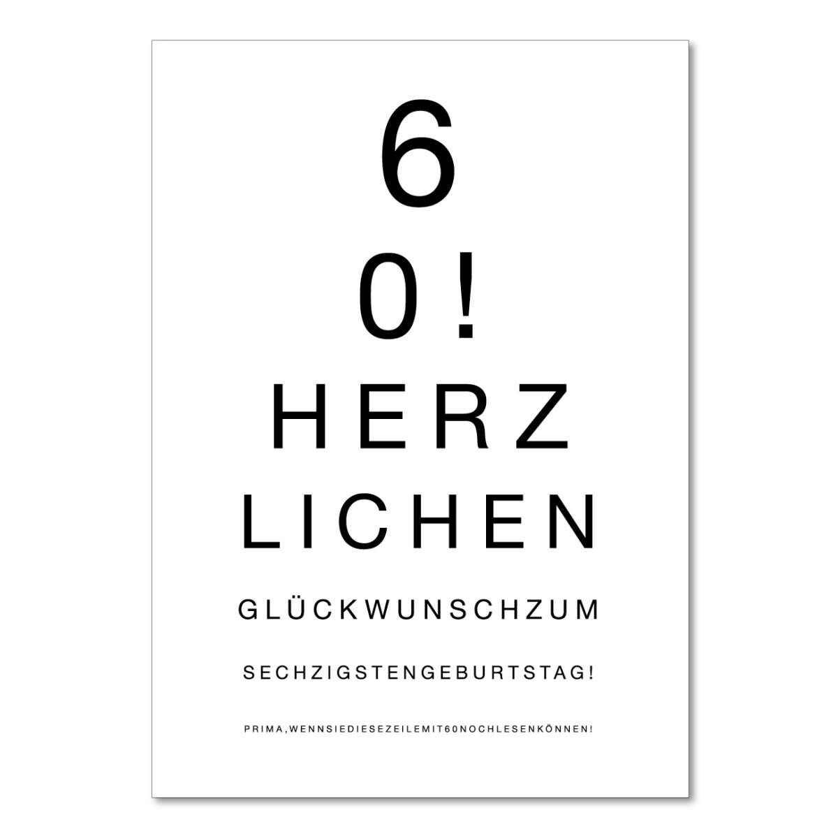 "60! Sehtest!" Postkarte