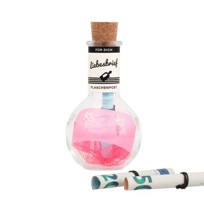 "For you love letter" message in a bottle