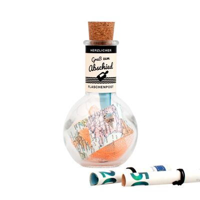 "Warm farewell" message in a bottle