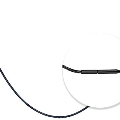 PURE- Schlangenkette mit Bajonettverschluss 50cm in Edelstahl - schwarz