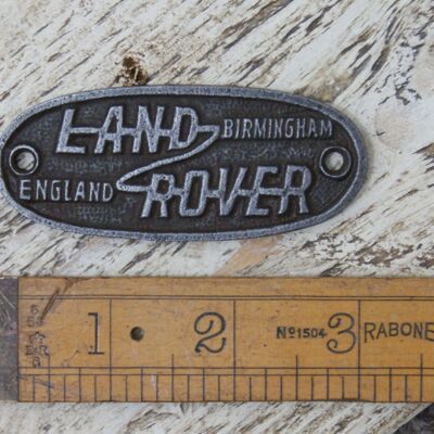 Plaque Oval LAND ROVER Antique Iron 30mm x 75mm